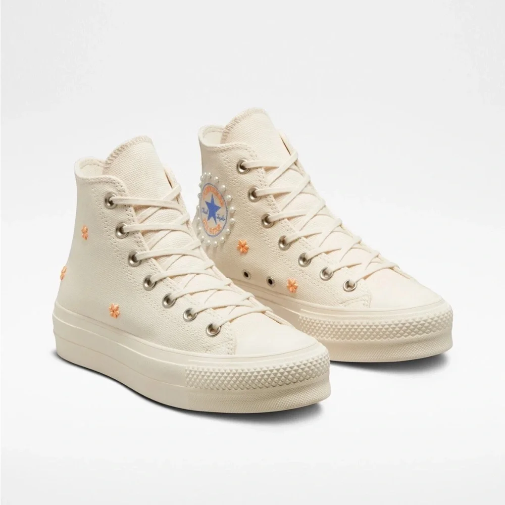 CONVERSE Chuck Taylor All Star Lift Platform Hi Pearls Cream Sneakers 10